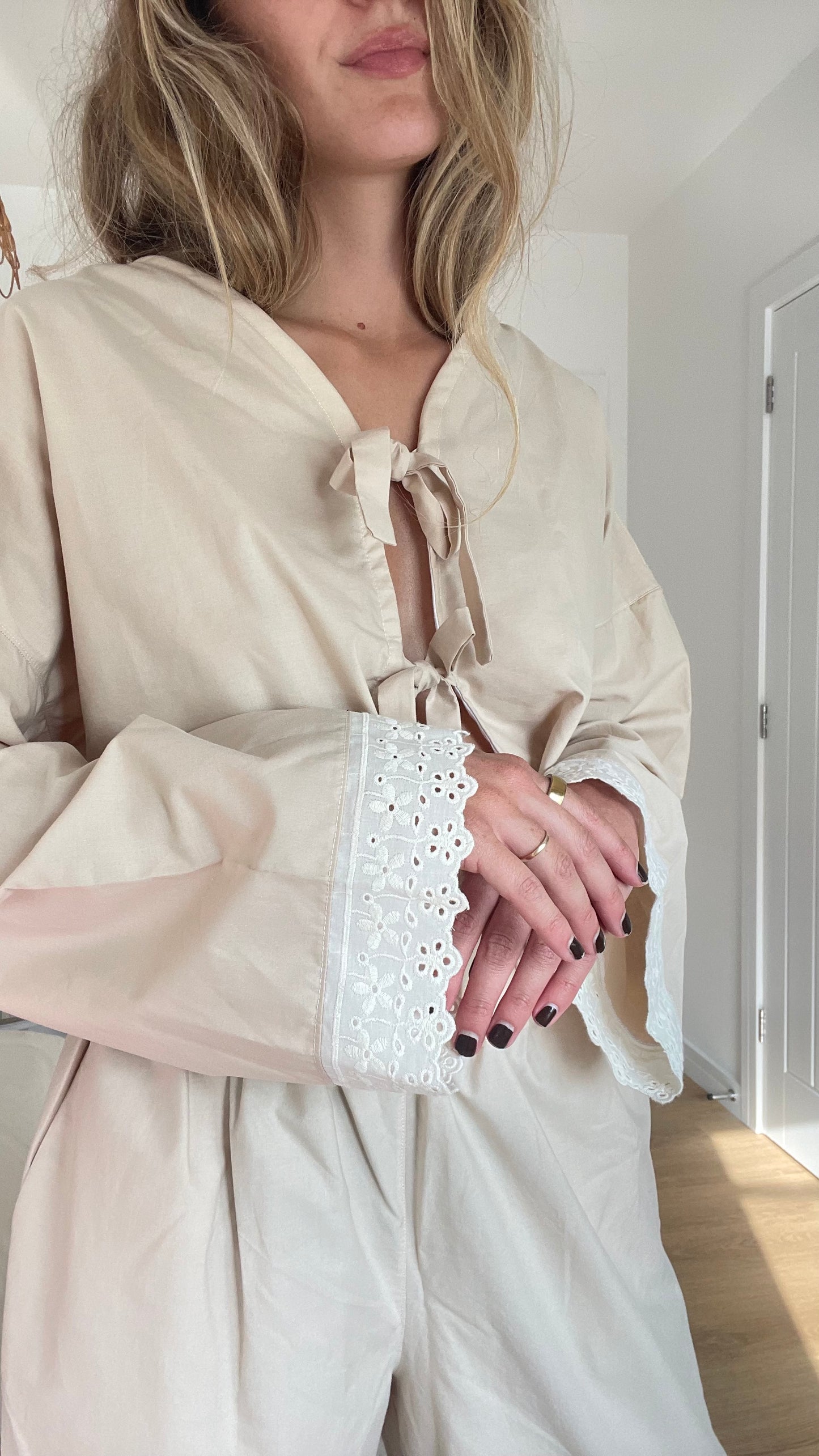 Beige & Lace Top