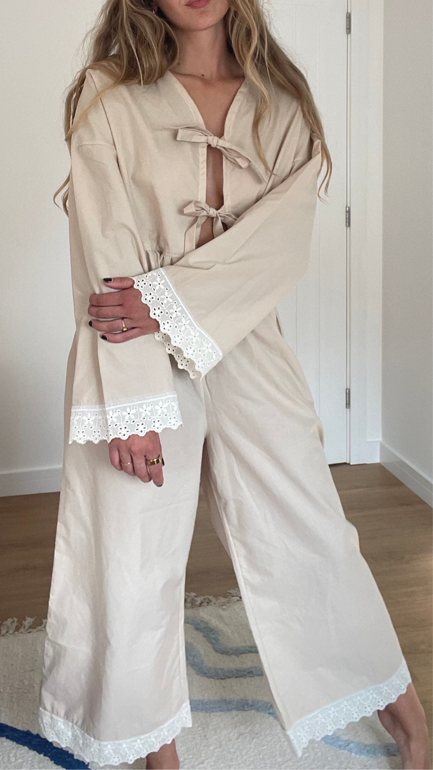 Beige & Lace Top