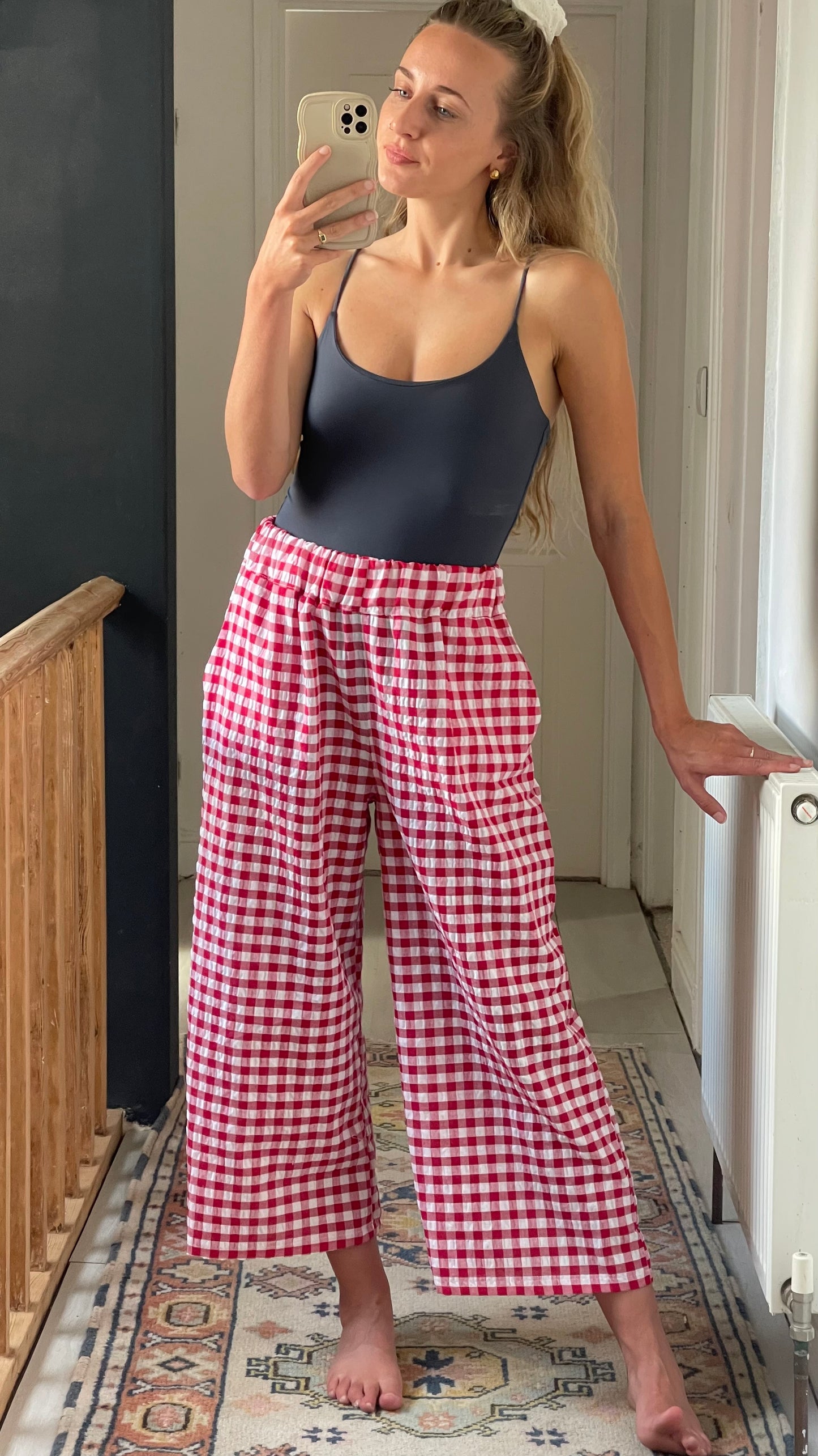 Elodie Red Gingham Trousers