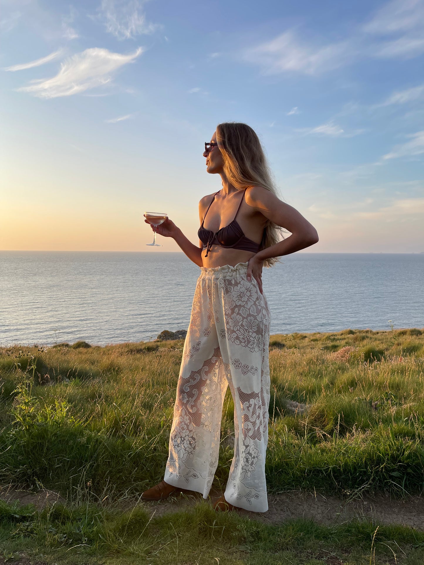 Woman in Vintage Lace Co Ord