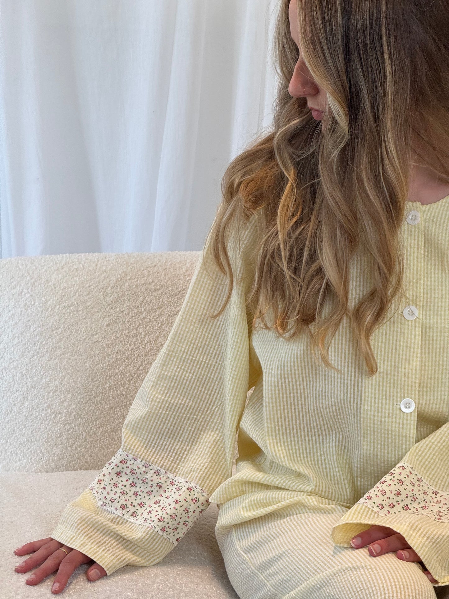 Thursday Lounge - Yellow Striped + Floral Cuff