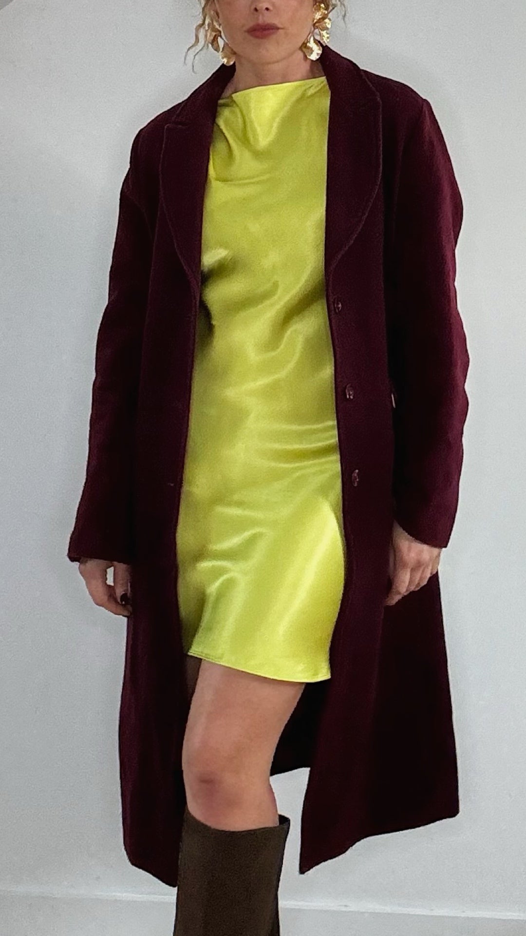 Vintage Burgundy Wool Coat