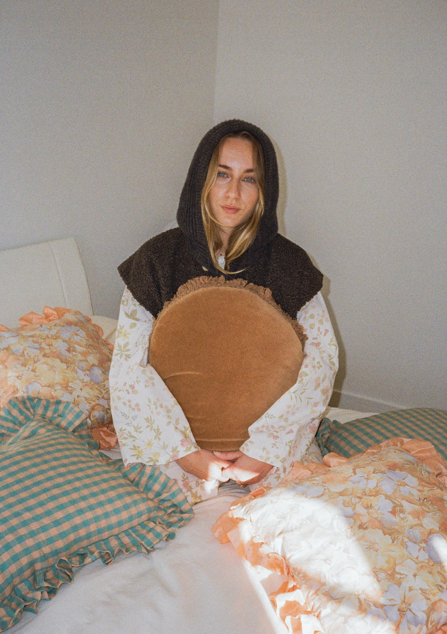 Handmade Gingham Frill Cushion