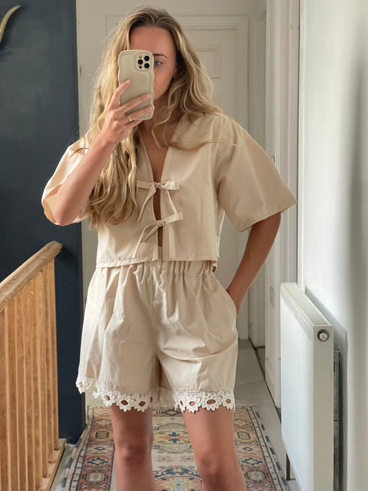 Beige & Lace Luna Top