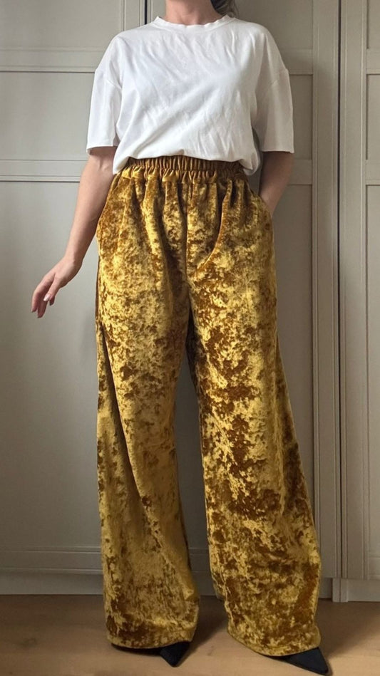 Velvet Wide-Leg Trouser