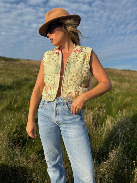 Joni Vintage Patchwork Waistcoat