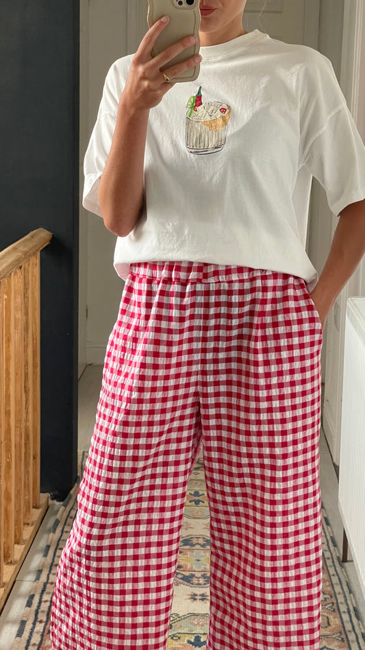 Elodie Red Gingham Trousers