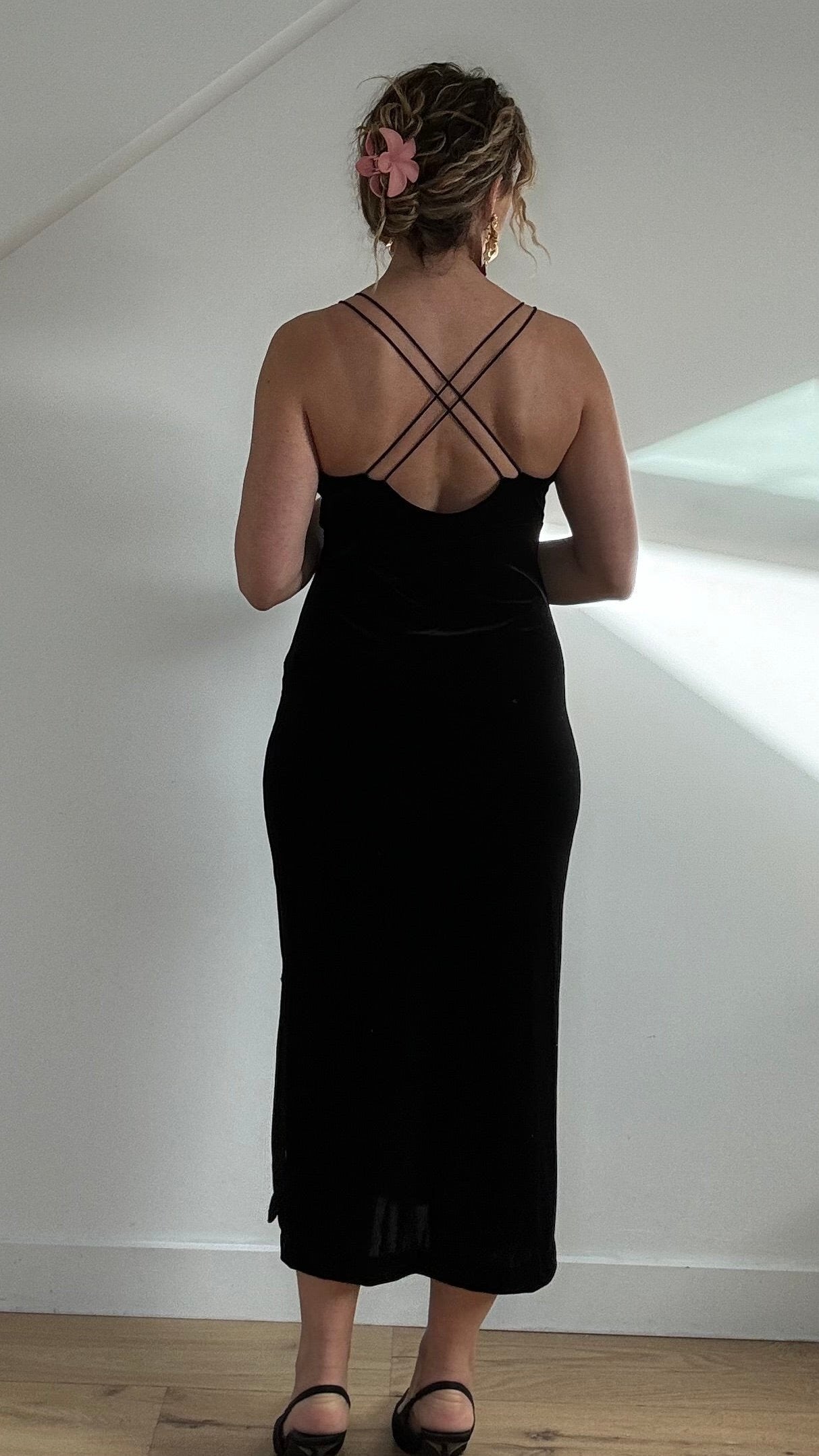 Black Velvet Evening Dress