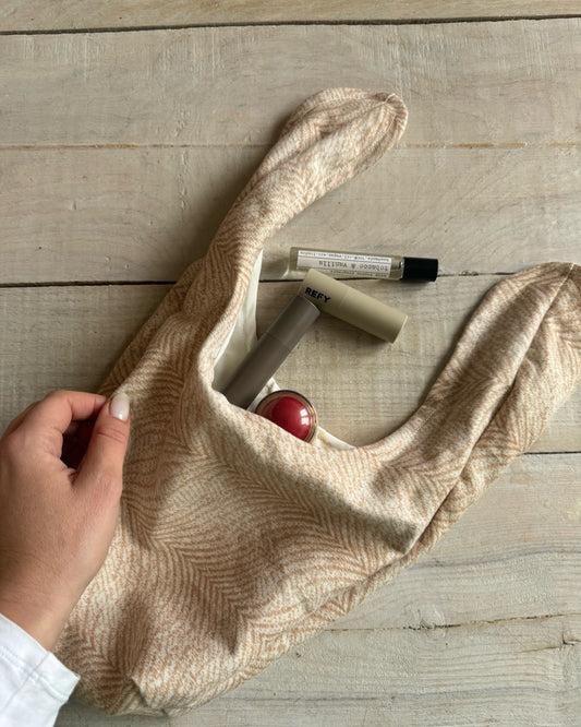 Beige Tie Bag